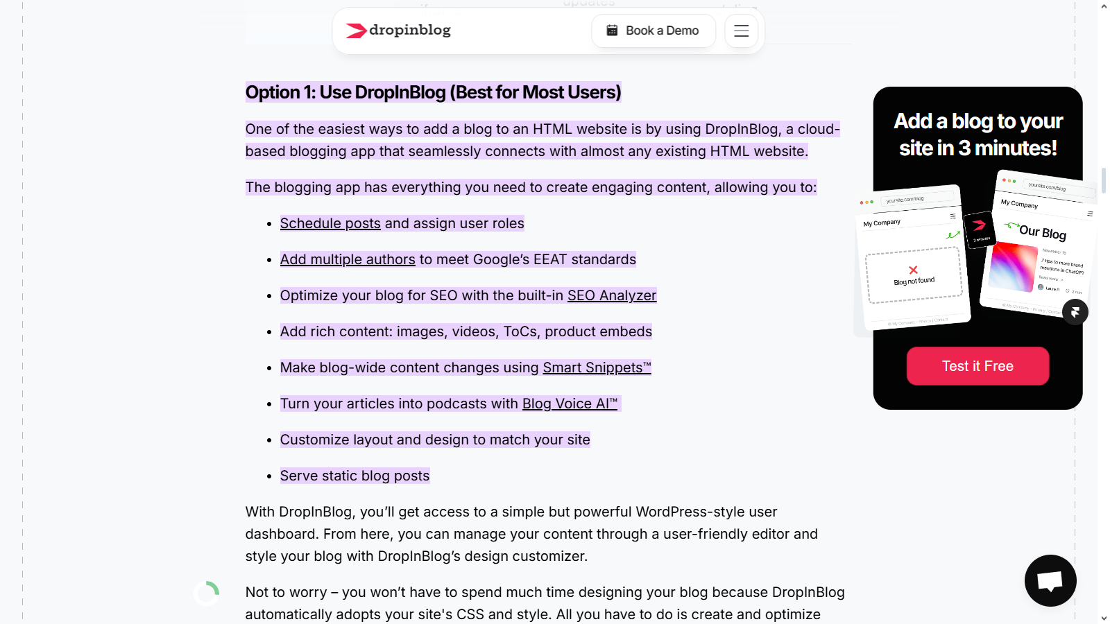 AI Overview highlights cited information on the source website