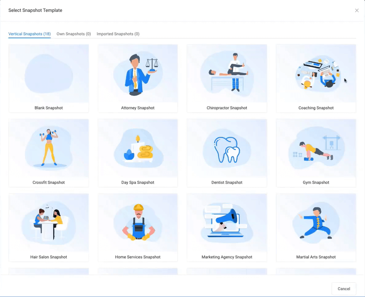 HighLevel library of templates