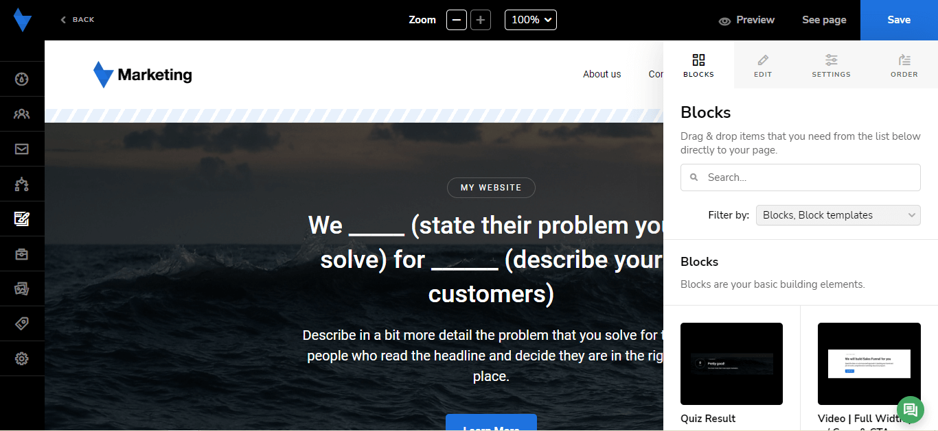 SanityDesk Review site builder