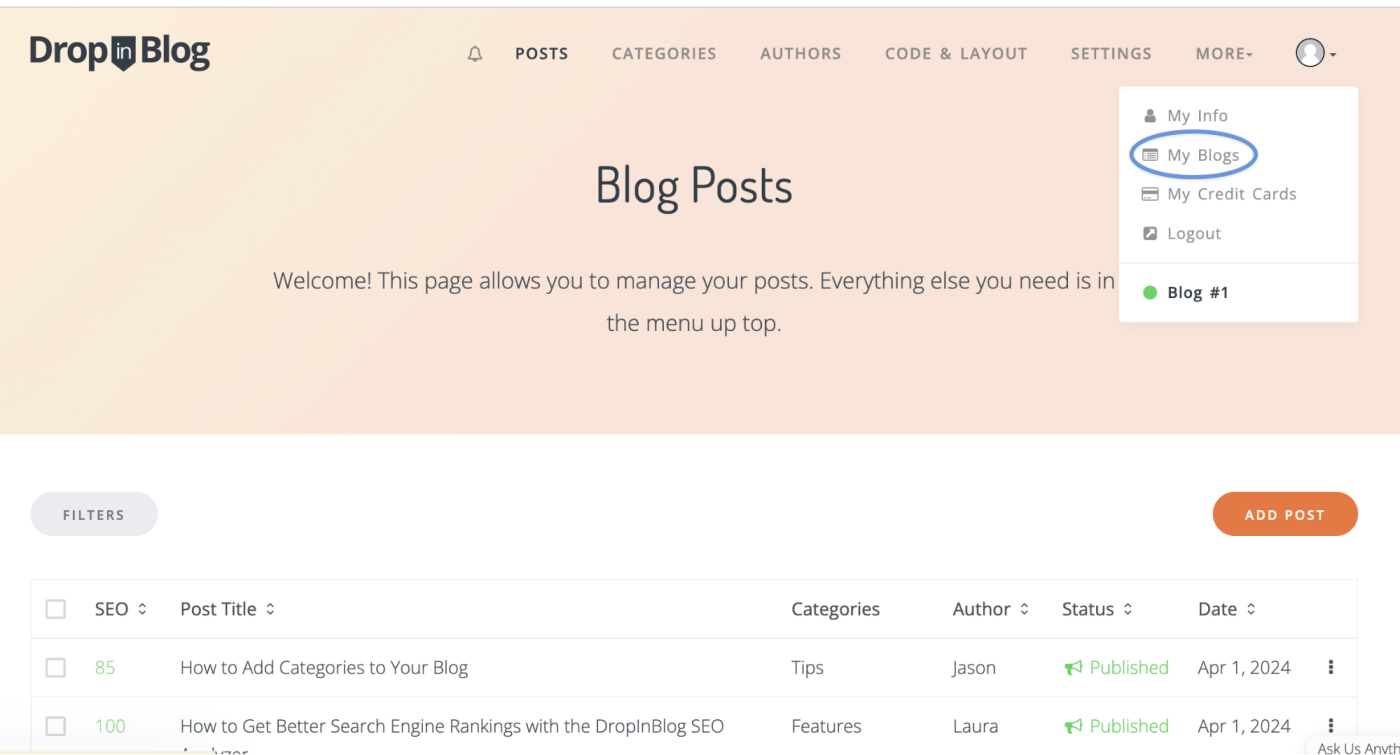 Unified Login - My Blogs