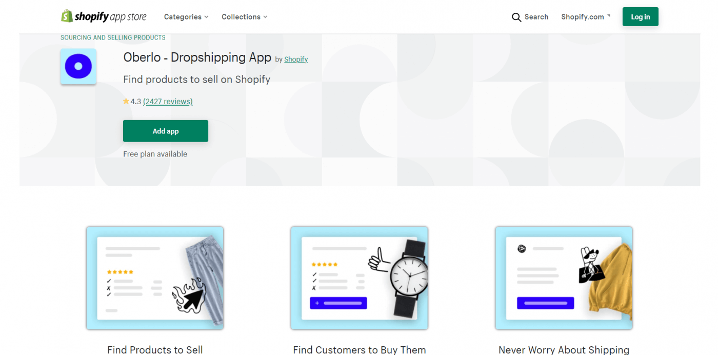Shopify App Store Oberlo