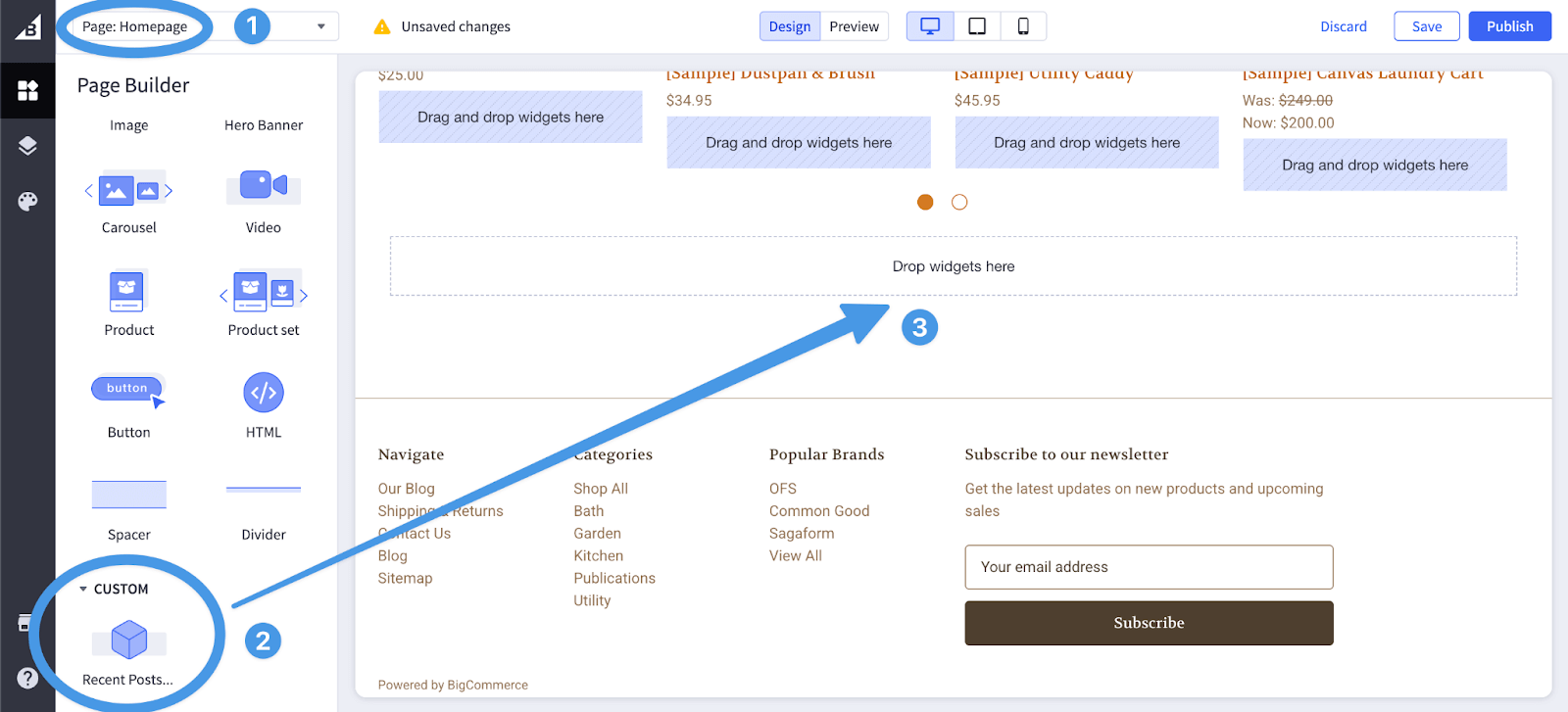 Add DropInBlog Recent Posts in BigCommerce