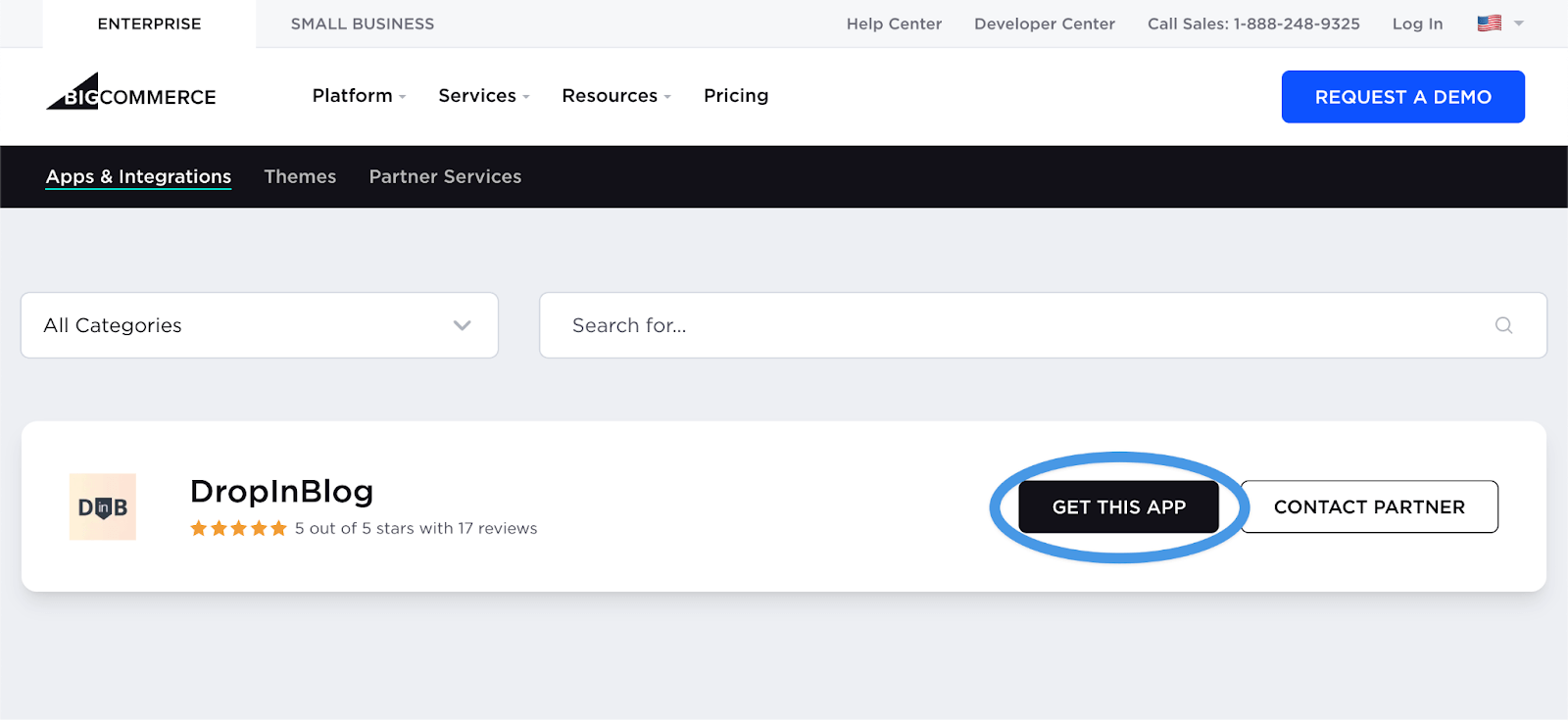 BigCommerce installation step