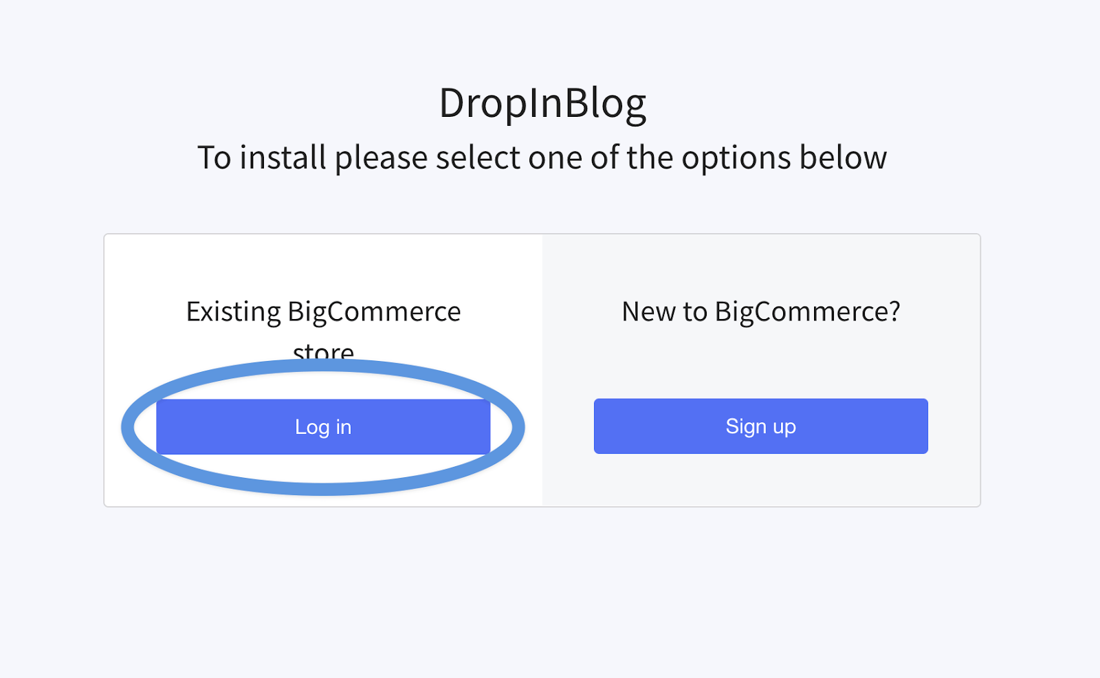 BigCommerce installation step