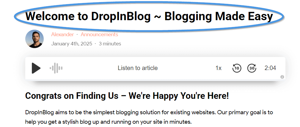 Blog post title