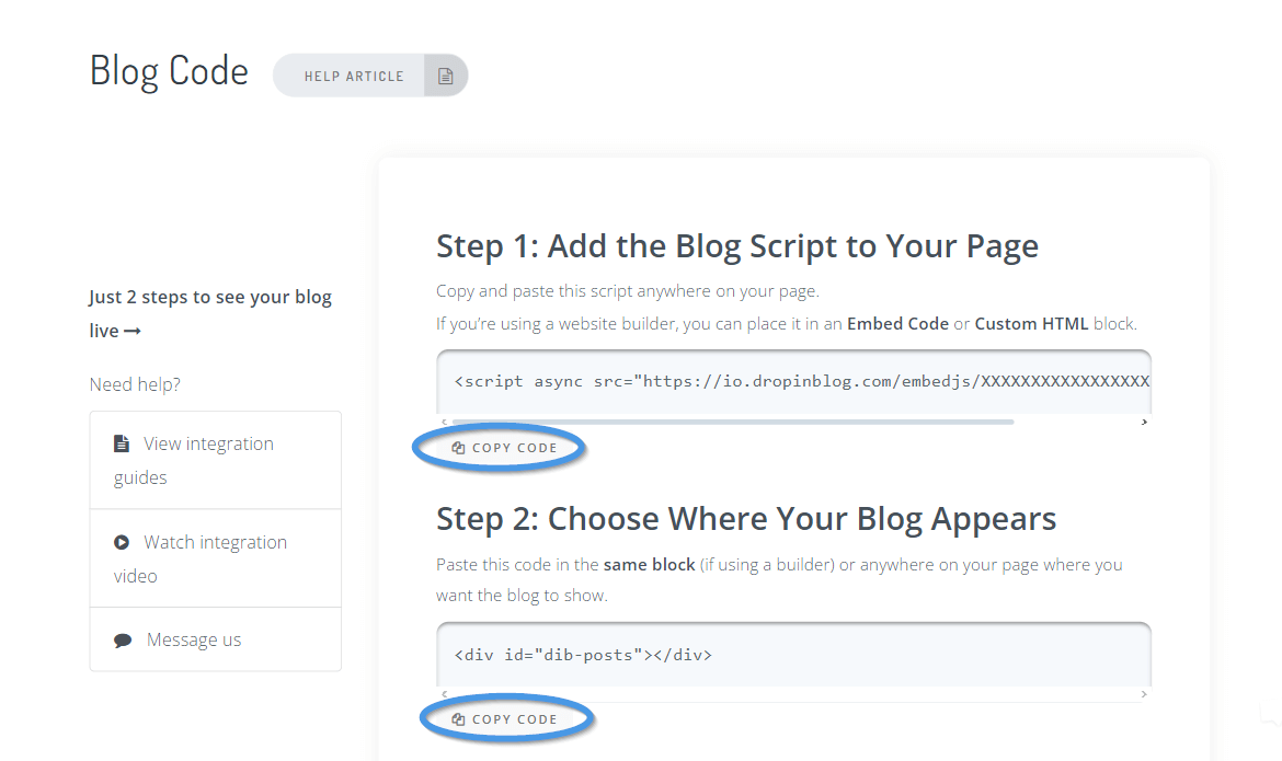 Bubble blog install step