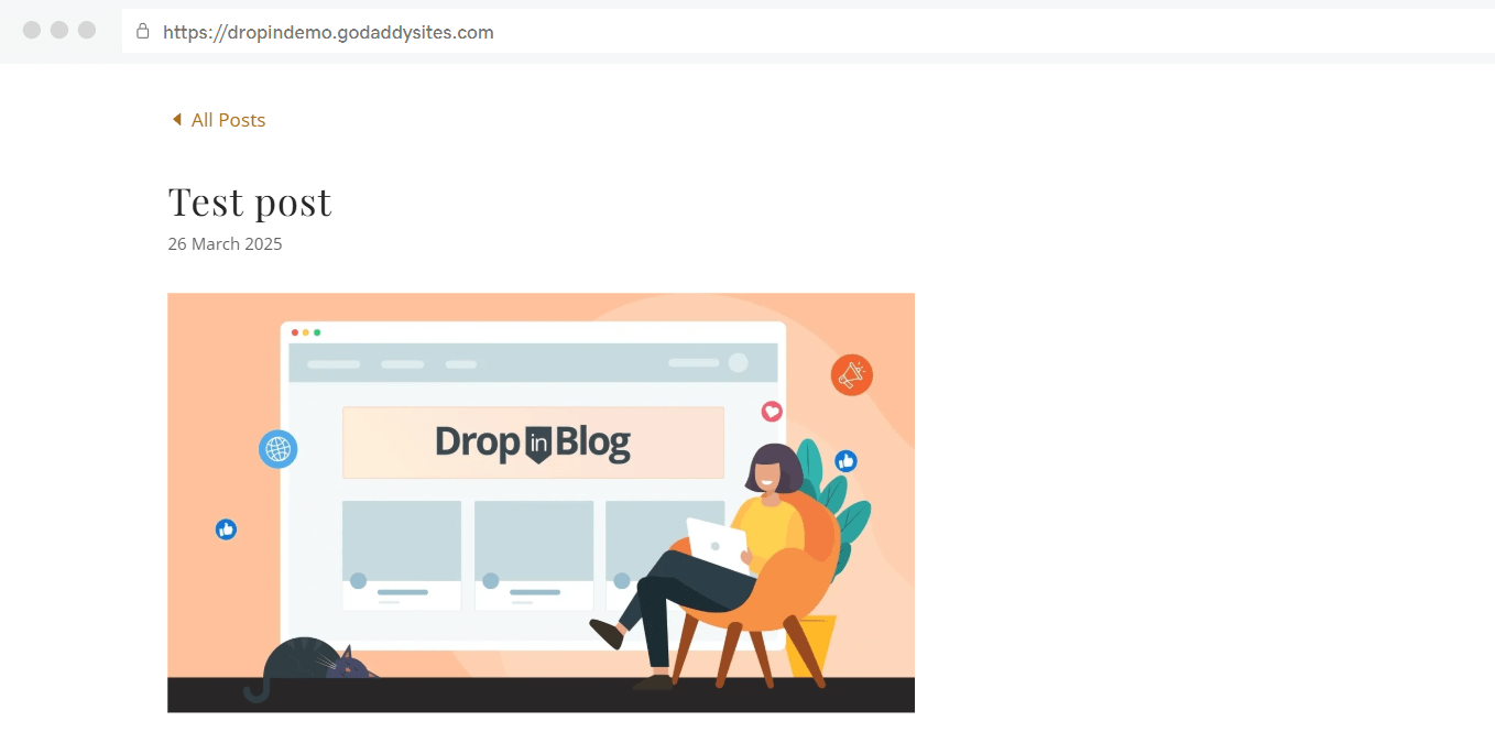 Center a blog created in GoDaddy