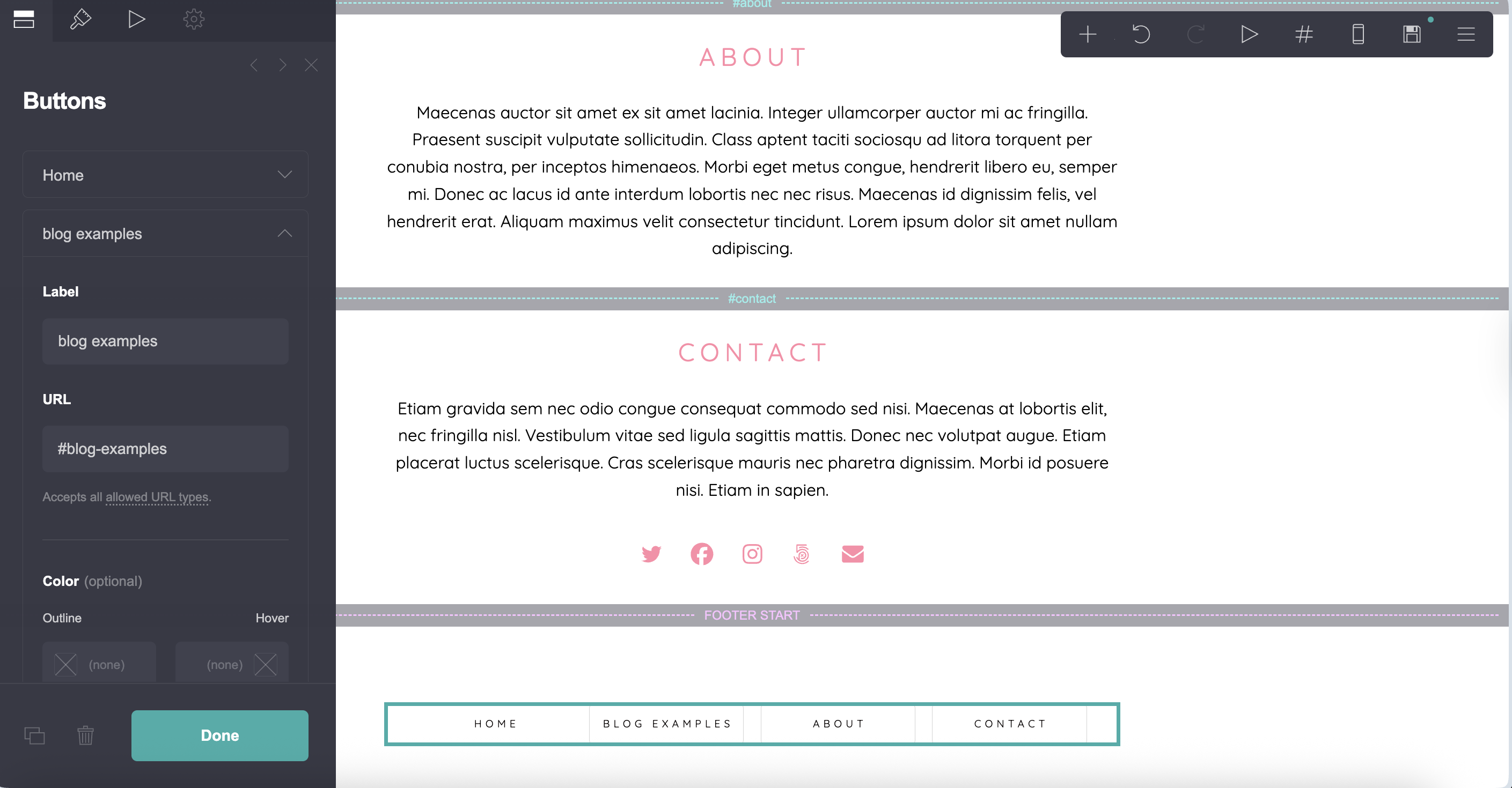 Adding section breaks in Carrd