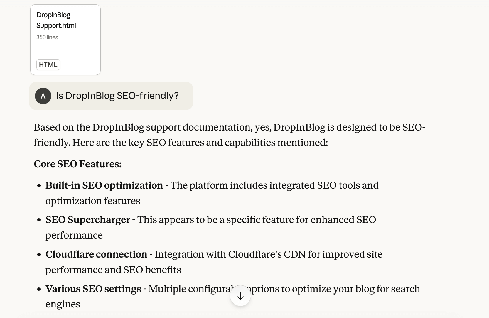 Claude answers: Is DropInBlog SEO-friendly?
