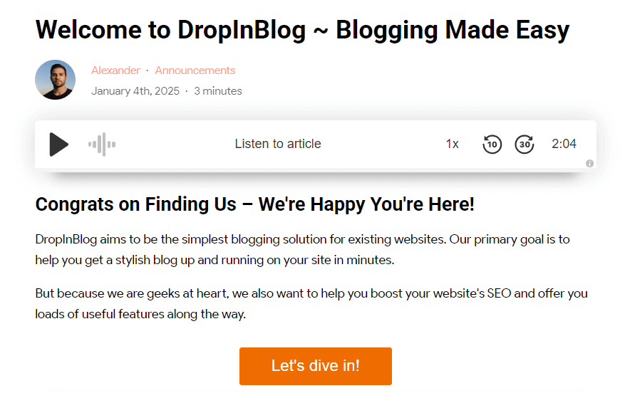 A call-to-action button on a live site