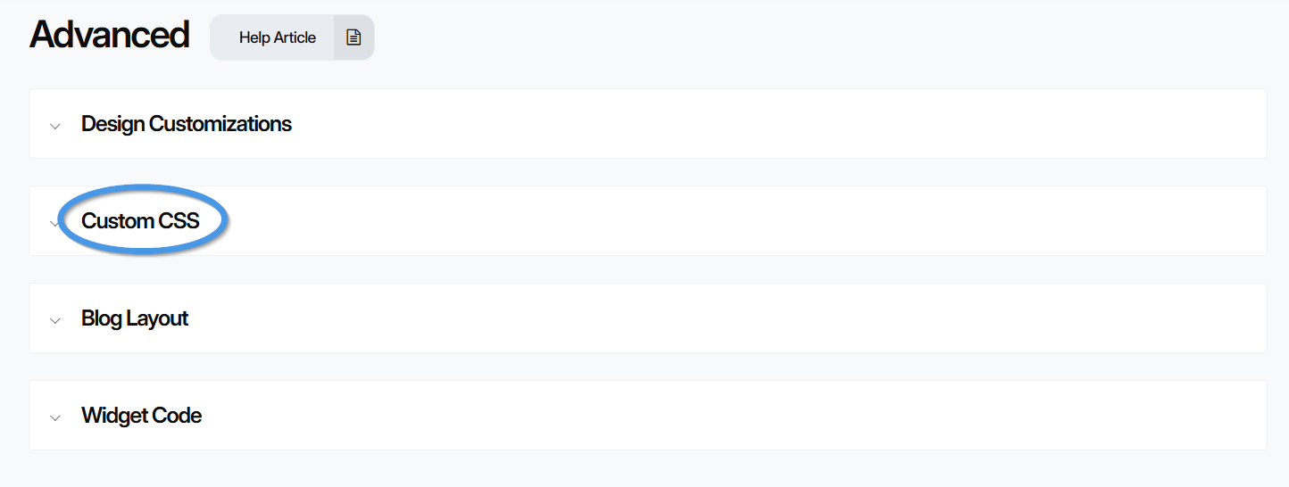Add custom CSS with DropInBlog