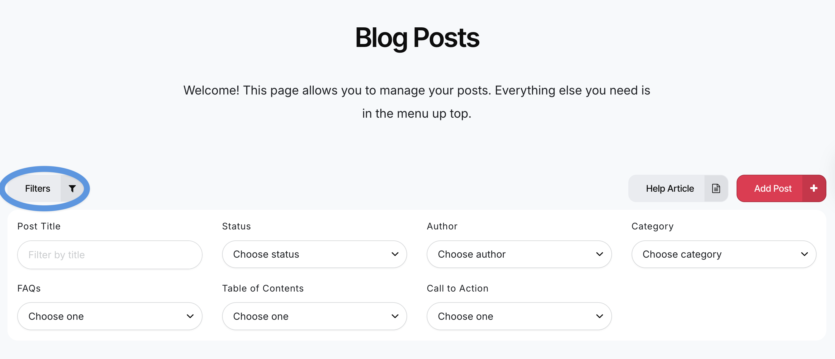 Manage your blog with DropInBlog: Blog post filters