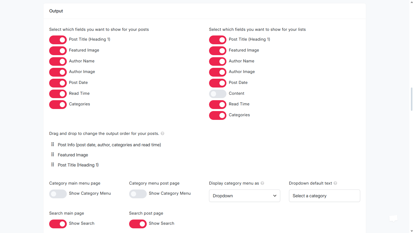DropInBlog Settings page
