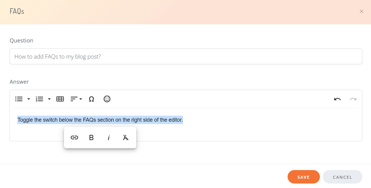 The DropInBlog FAQ Builder