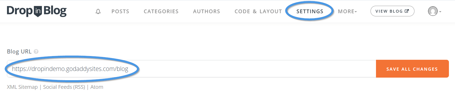 GoDaddy blog install step