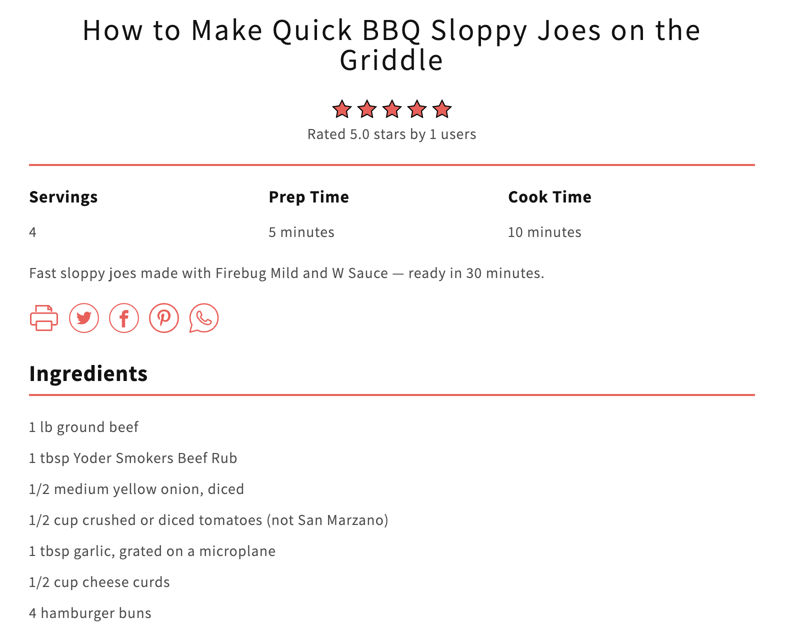 A screenshot showing an example of what a recipe looks like after the DropInBlog integration with Recipe Kit for Shopify users
