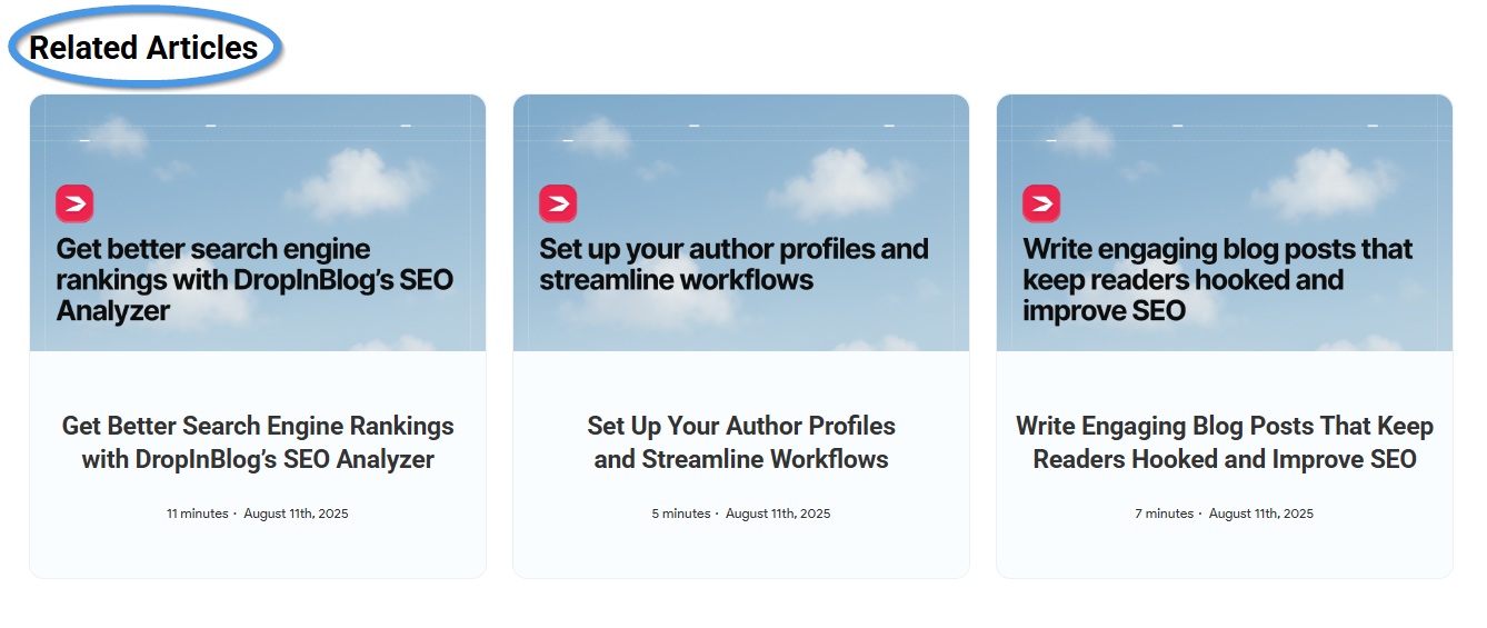 Displaying related blog posts