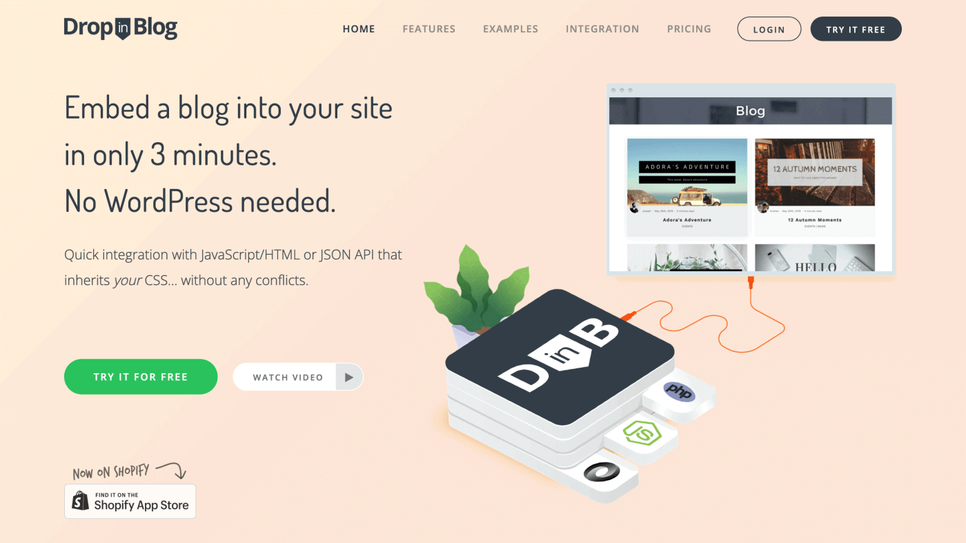 DropInBlog homepage