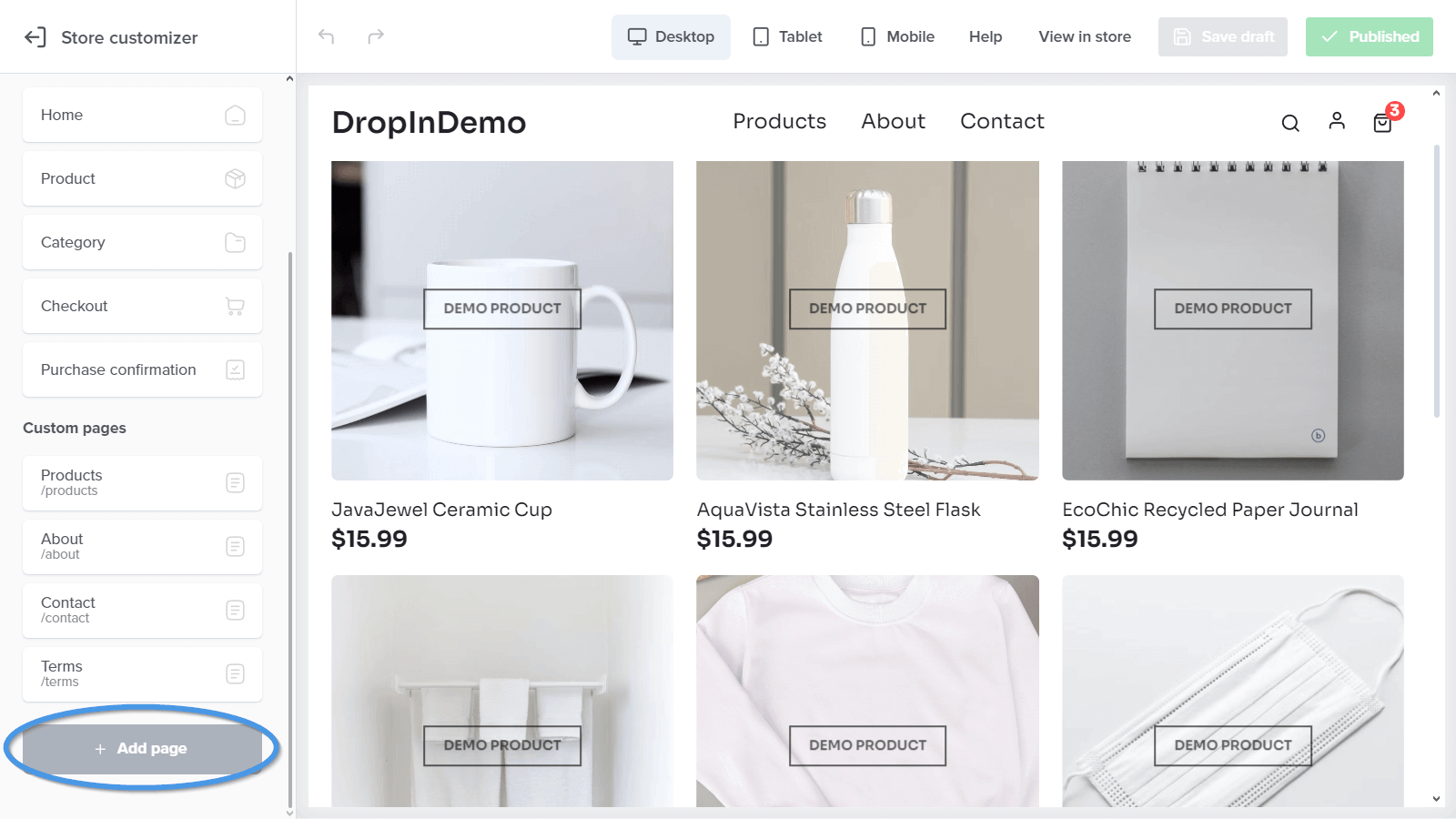 Sellfy blog install step