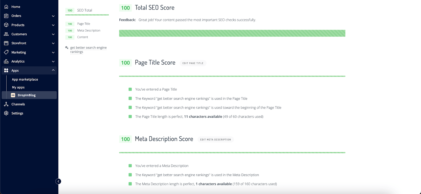 DropInBlog's SEO Analyzer