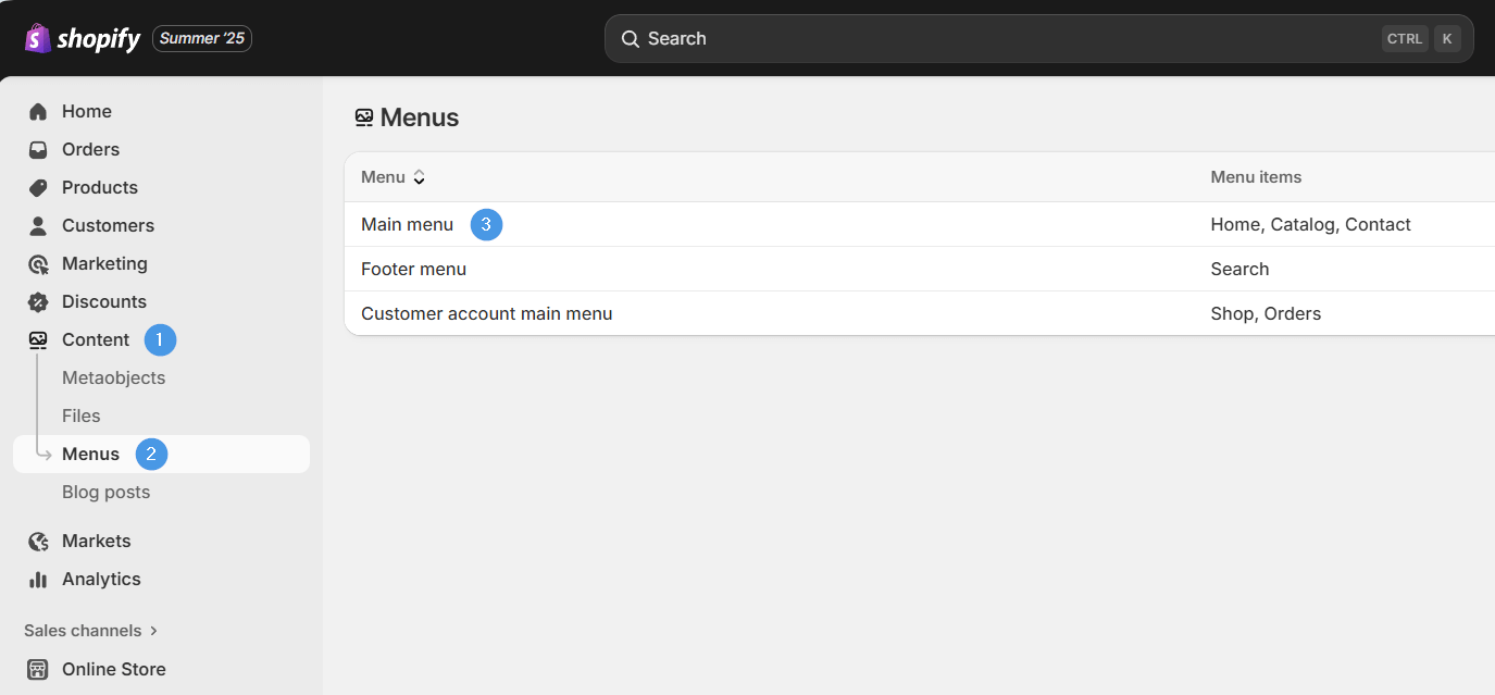 Shopify blog install step