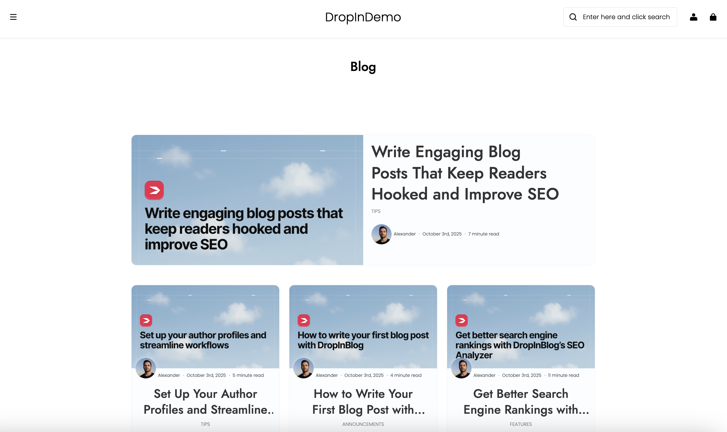 DropInBlog blog on Shopline