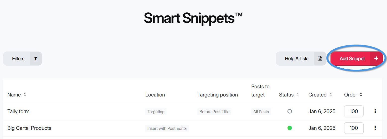 Creating a Smart Snippet