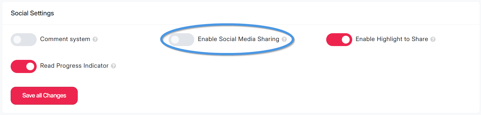 Social Sharing feature