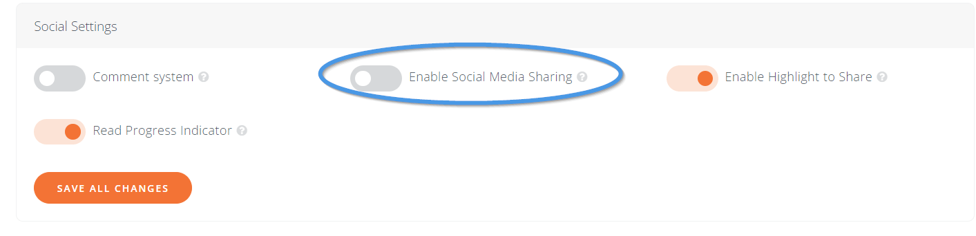 Social Sharing feature