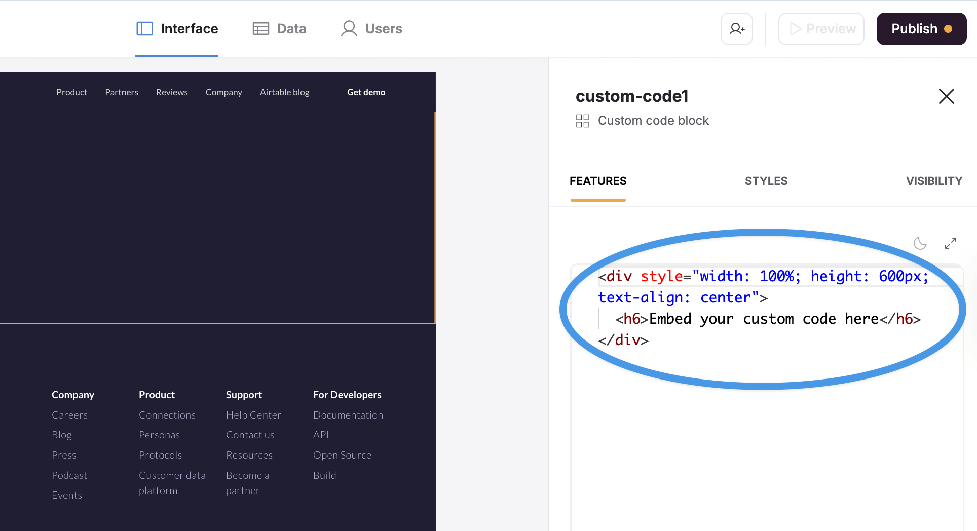 Softr blog install step