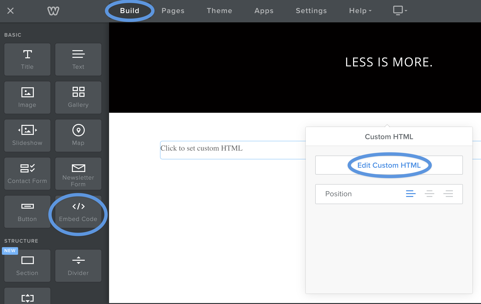 Weebly blog install step