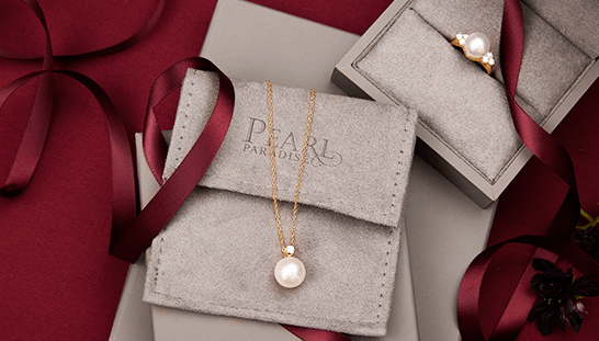 Valentine's Day Gift Box Single Diamond Pearl Earring Necklace Gift Box 925  Sterling Silver Plated 18k Gold - Shop ZUZU Jewelry Necklaces - Pinkoi