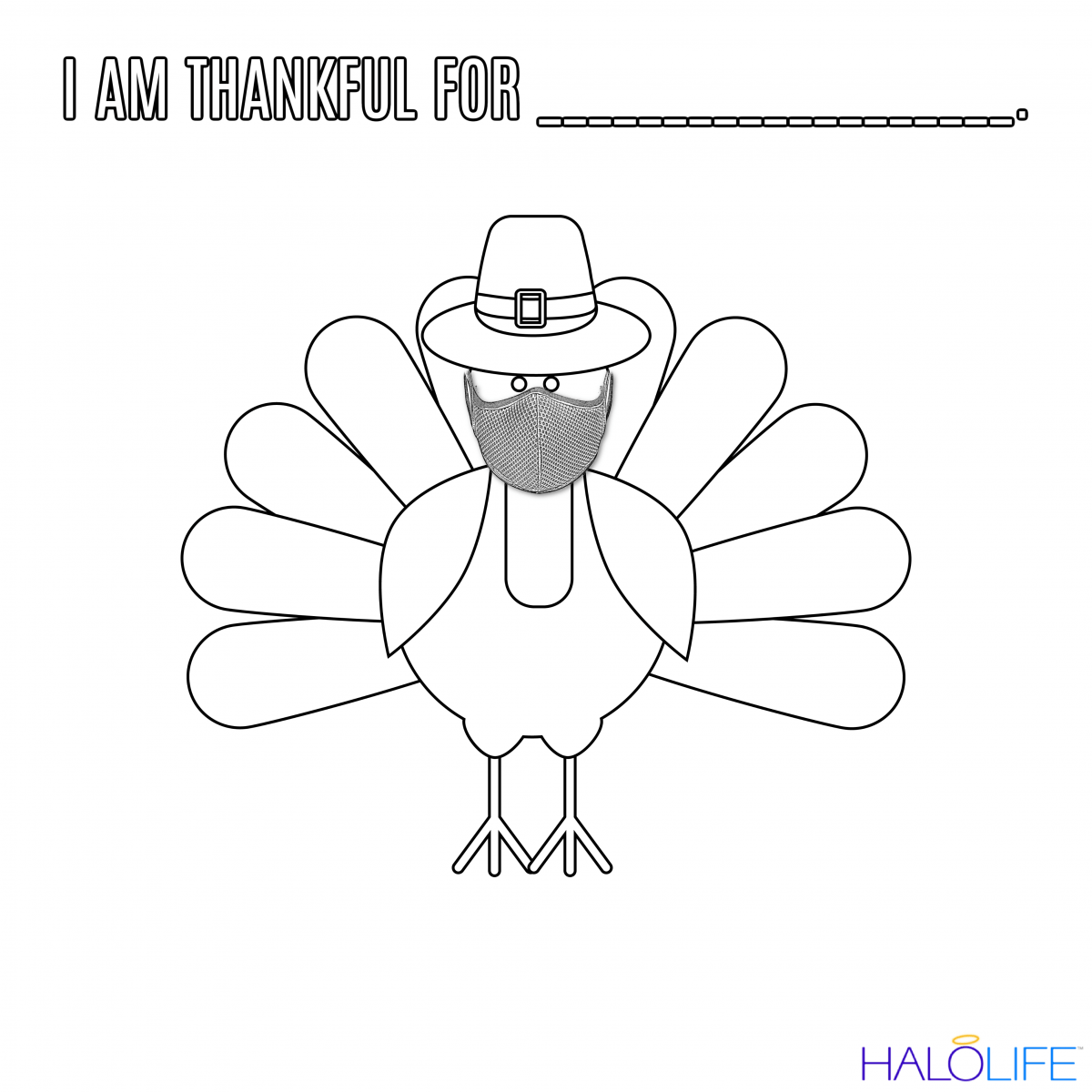 HALOLIFE Thanksgiving Coloring Page [PRINTABLE]