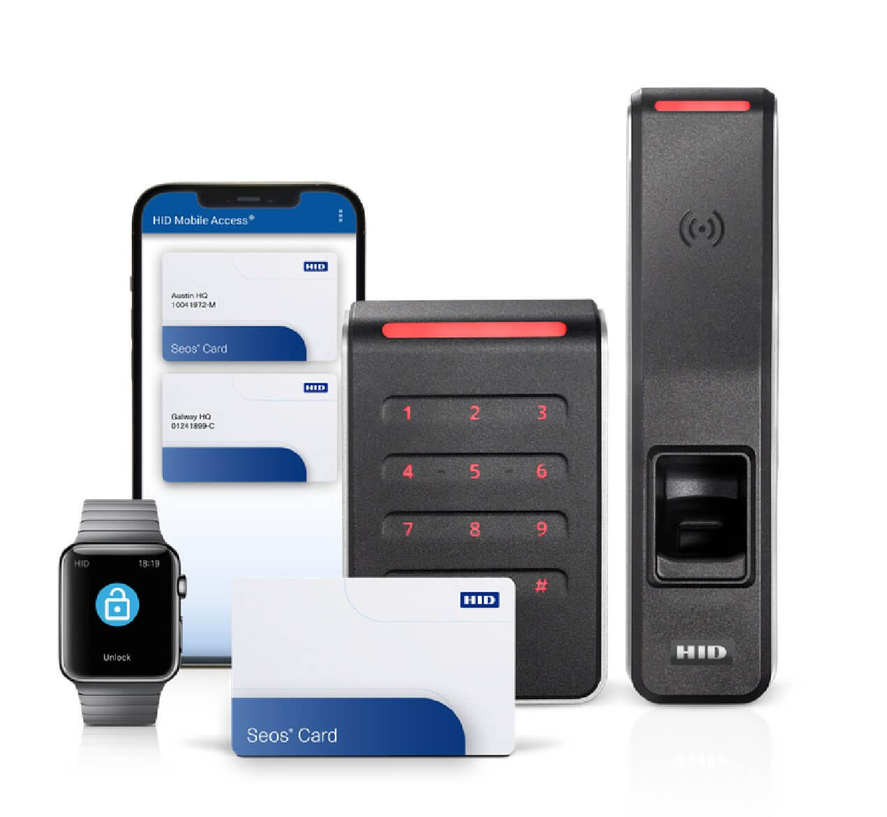 HID Signo reader scanning mobile access credential for secure entry