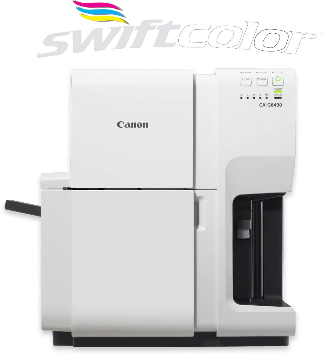 Swiftcolor CX-G6400 high-speed oversized ID card printer for event badges and credentials.