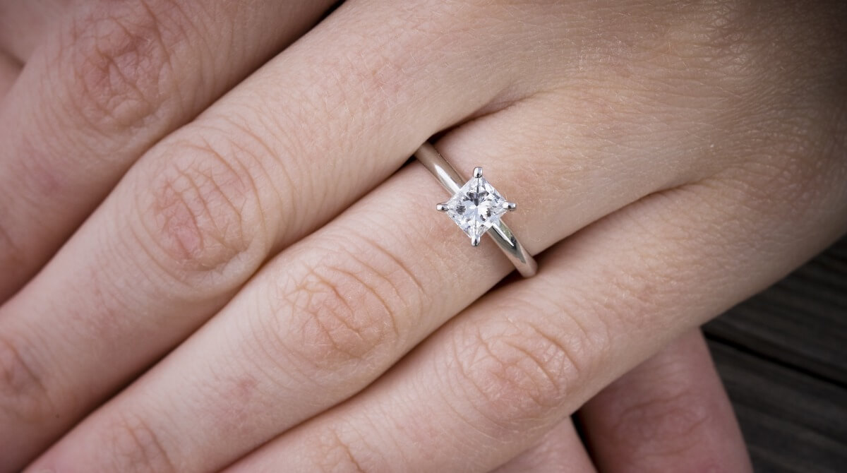 1.01 Carat Princess Natural Diamond Engagement Ring – Happy Jewelers
