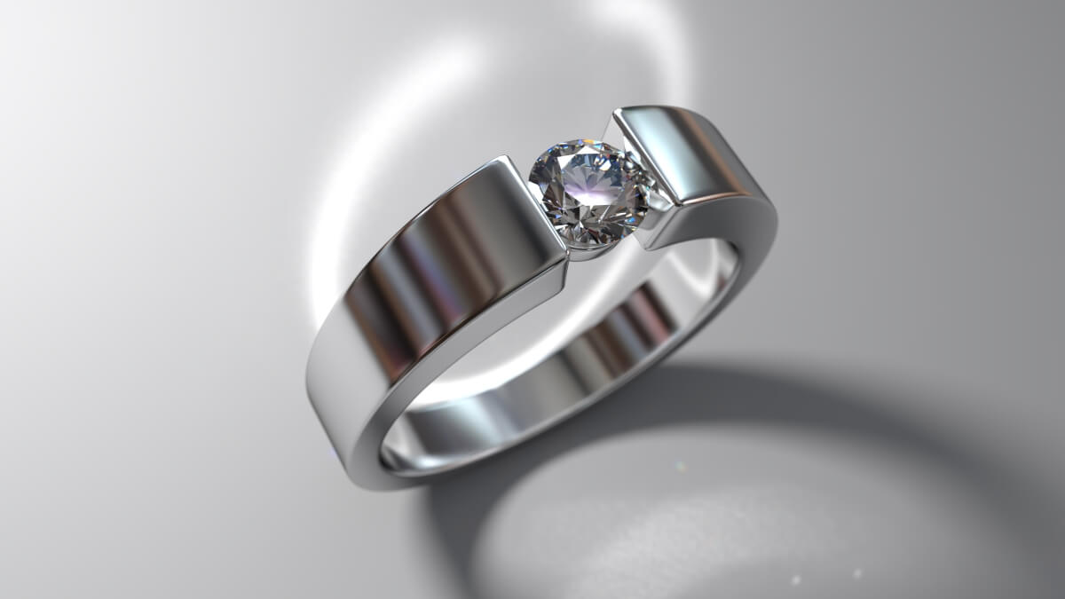Tension Set Diamond Engagement Ring With Authentic Meteorite Inlay, Custom Diamond  Ring, Unique Diamond Ring - Etsy Finland
