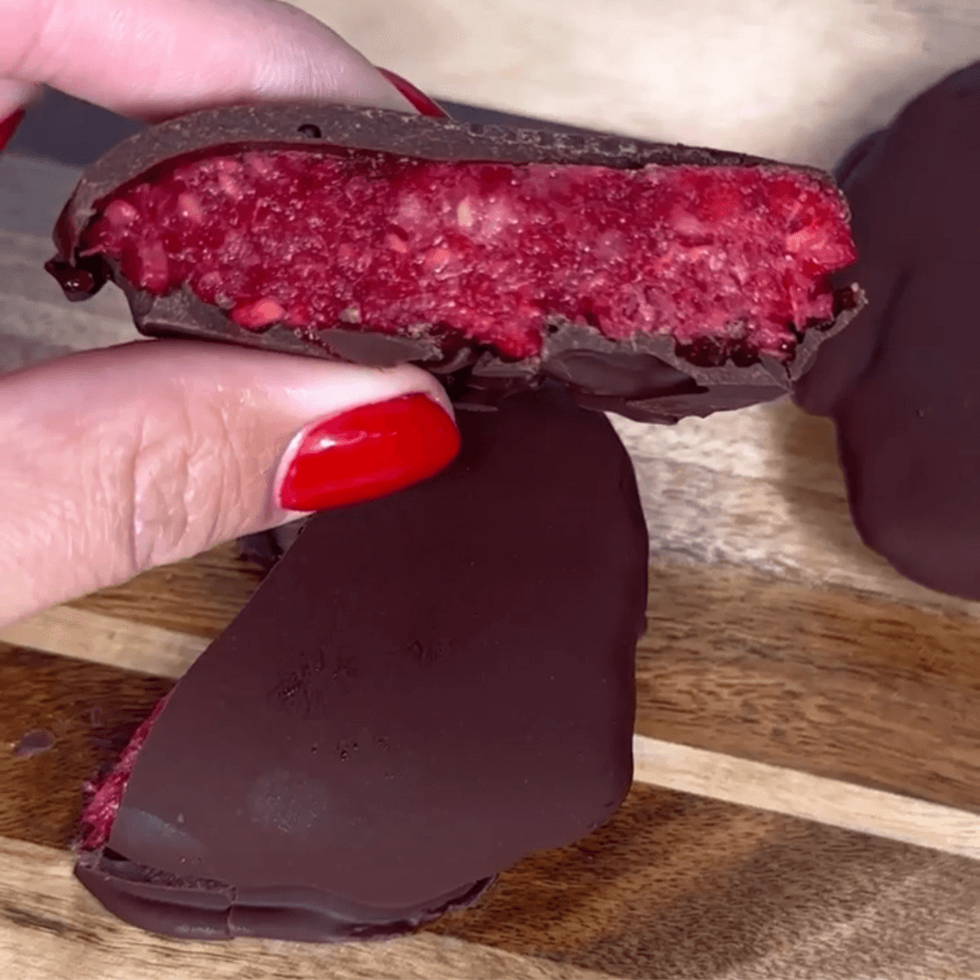 No Added Sugar Dark Chocolate Covered Raspberry Discs recipe