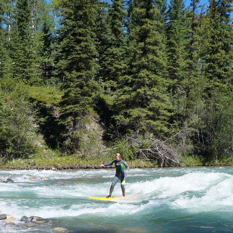 Kayakers Try River Surfing