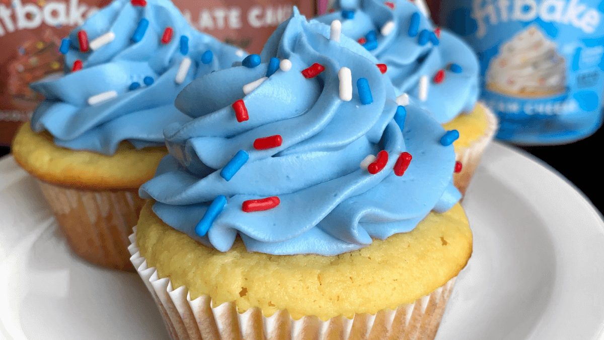 Keto Red, White and Blue Cupcakes