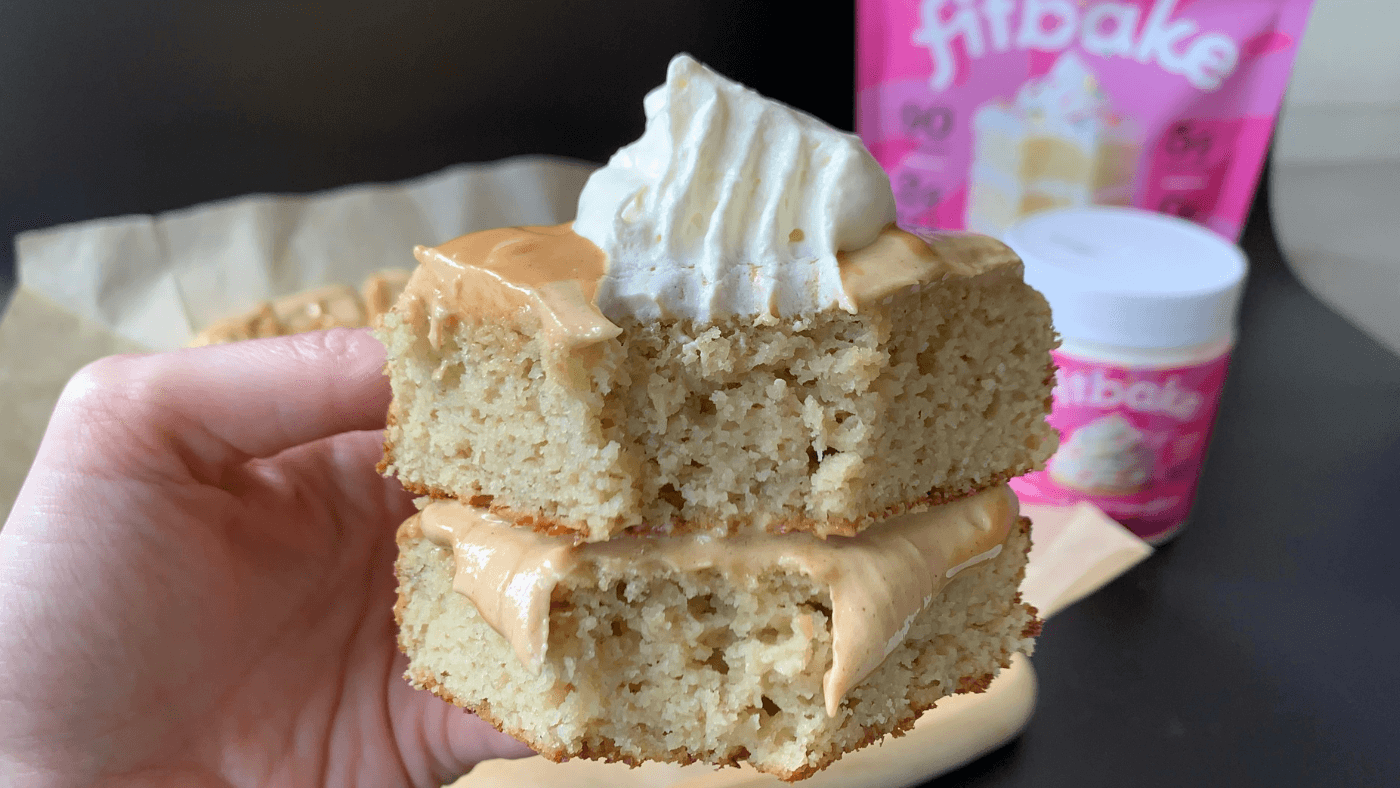 Low-Carb Peanut Butter Banana Snack Cake