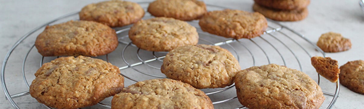 Double chocolate and oat cookies