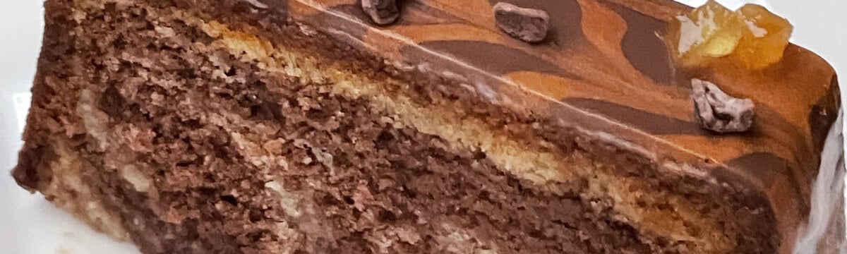 Marbled chocolate orange cake soaked in Dom Pacello Royal Orange