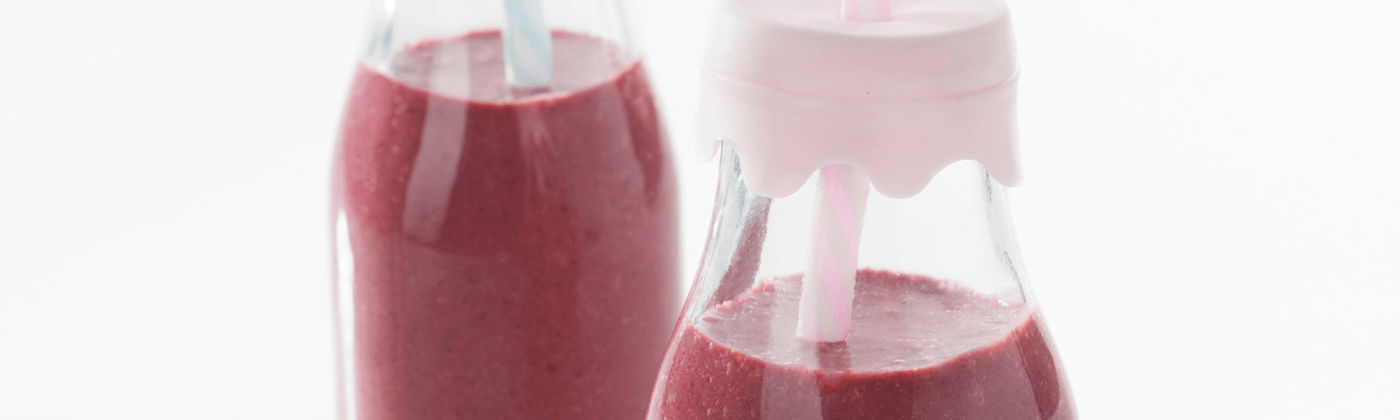 Raspberry and mint milkshake