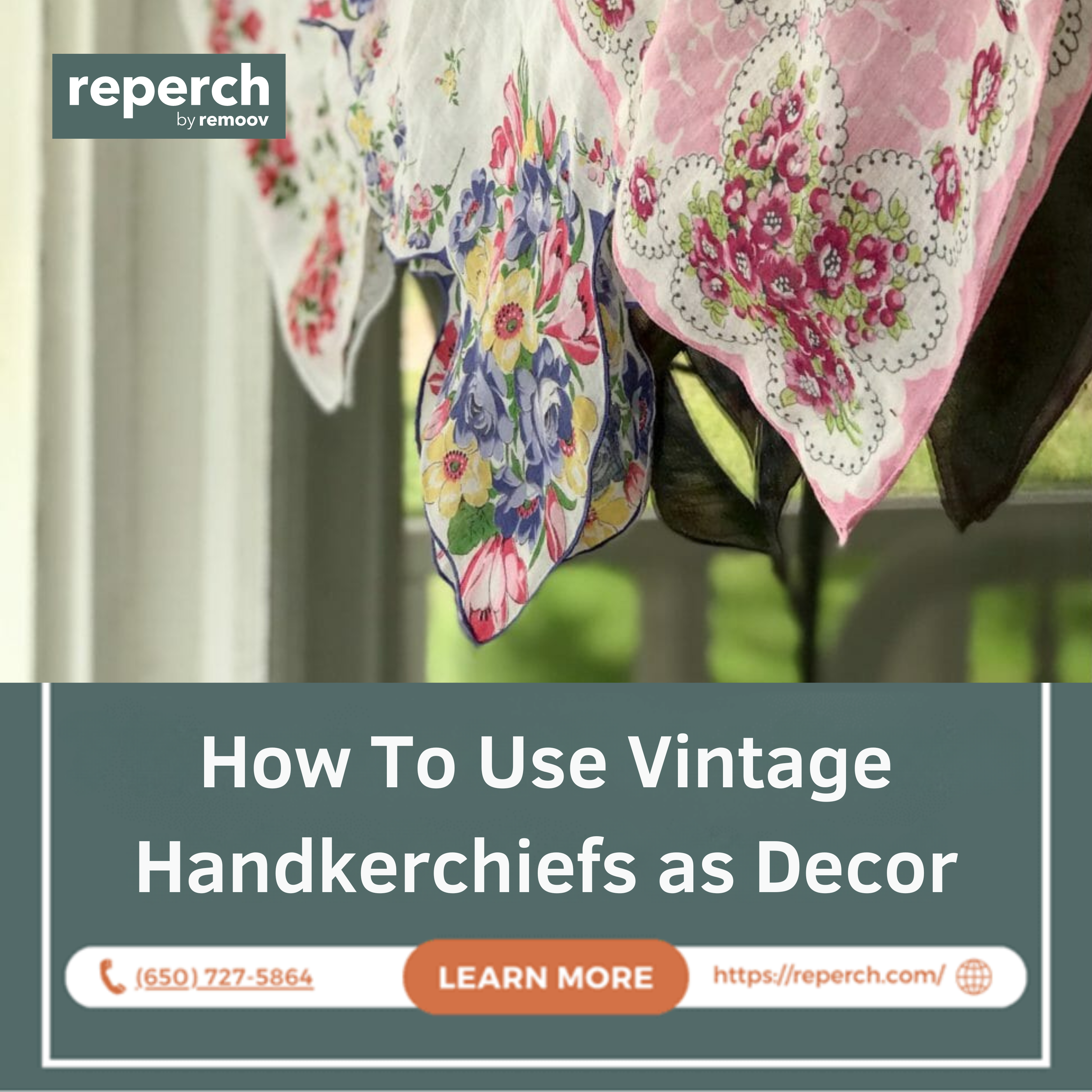 How to Use Vintage Handkerchiefs as Decor