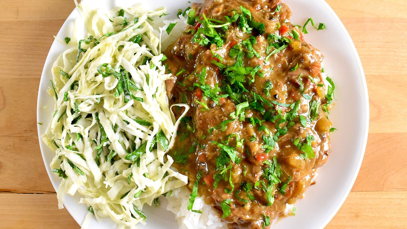 cajun rice and gravy with venison neck