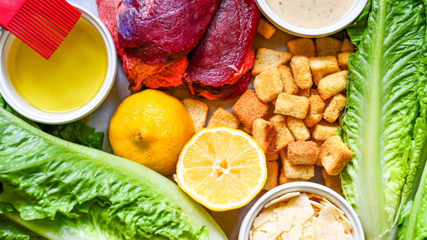 grilled duck caesar salad ingredients