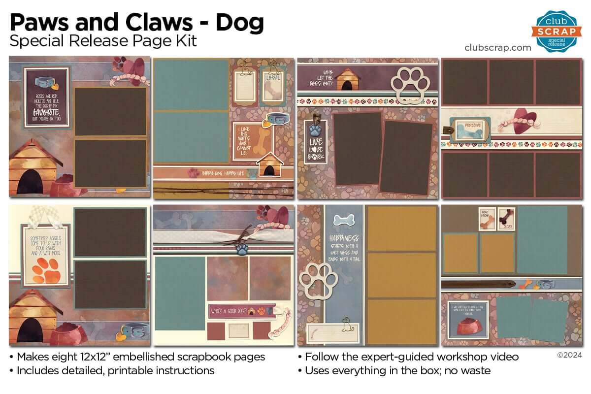 Paws and Claws Dog Page Kit