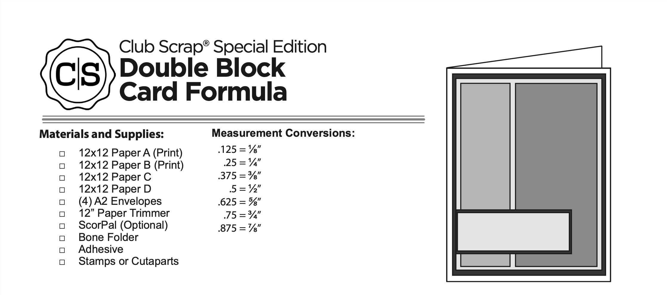 Double Block Card Formula Sketch