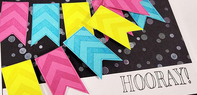 Hooray Stamped Cards - Bursting with color!